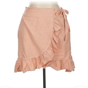 Anthropologie Pilcro Women's Size XL Peach Smocked Ruffled Wrap Skirt